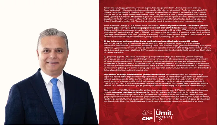 ÜMİT UYSAL CHP LİDERLİĞİ İÇİN SİNYALİ VERDİ, 