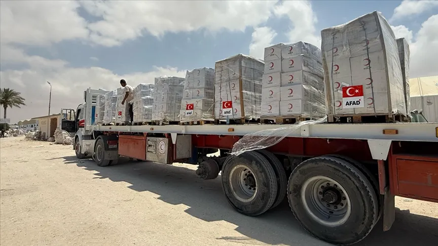 TÜRKİYE GAZZE’YE 7 EKİM 2023’TEN BU YANA 102.590 TON İNSANİ YARDIM SEVK ETTİ