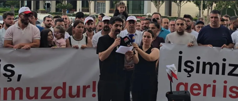 KONYAALTI’NDA İŞTEN ATILAN İŞÇİLER.. ‘HAKLIYIZ VE SONUNA KADAR DİRENECEĞİZ’
